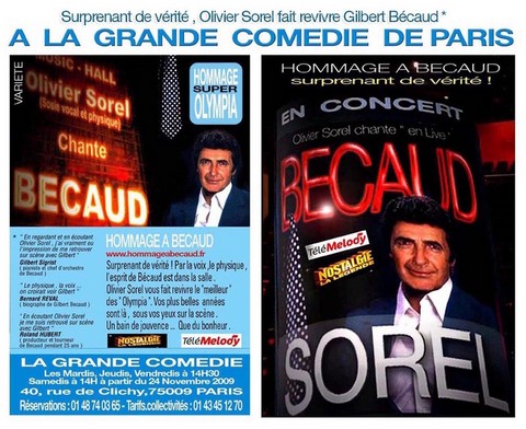 olivier sorel fait revivre gilbert becaud a la grande comedie de paris